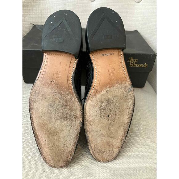 Allen Edmonds McAllister Dress Shoes 9 B Black Lace Wingtip EUC YGI C1S-11 main image 10